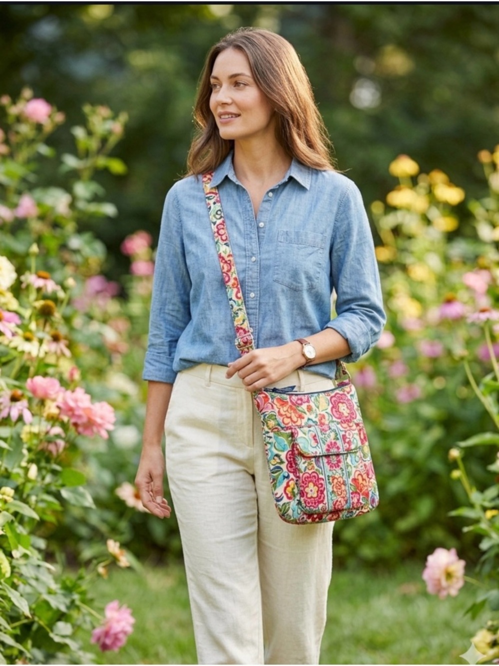 Vera Bradley Hipster Crossbody in Hope Garden Like New